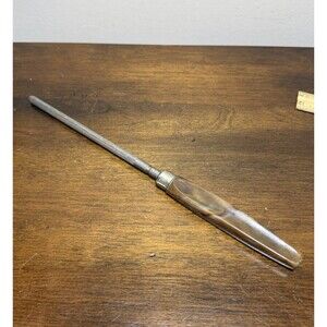 VinTaGe TORTOISE SHELL? BAKELITE? HANDLE HONING ROD SHARPENER KNIFE CARVING MCM